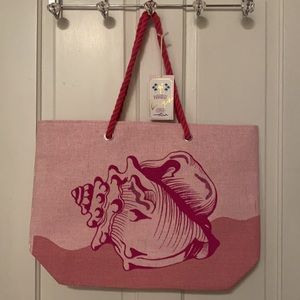 NWT Paradise Bags - Pink Conch Shell Shoulder Tote Bag - Beach/Vacation Bag